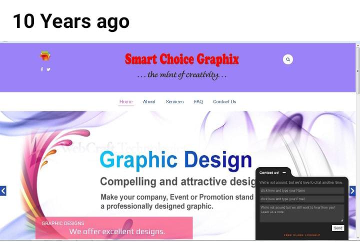 Screenshot of the SMART Choice Graphix website you built